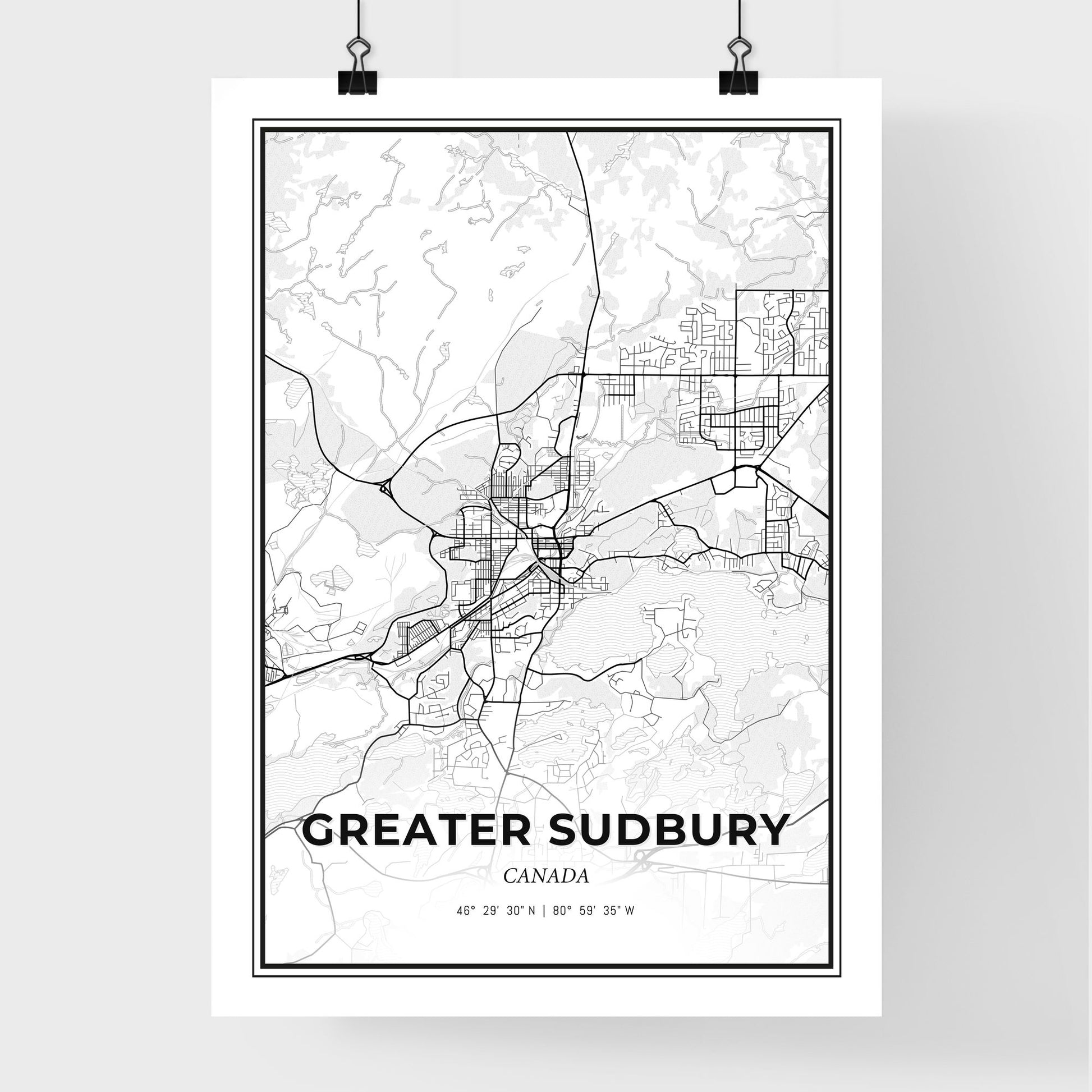 Greater Sudbury Canada - Premium City Map Poster