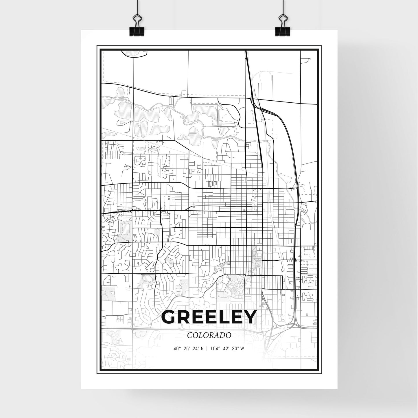 Greeley Colorado - Premium City Map Poster