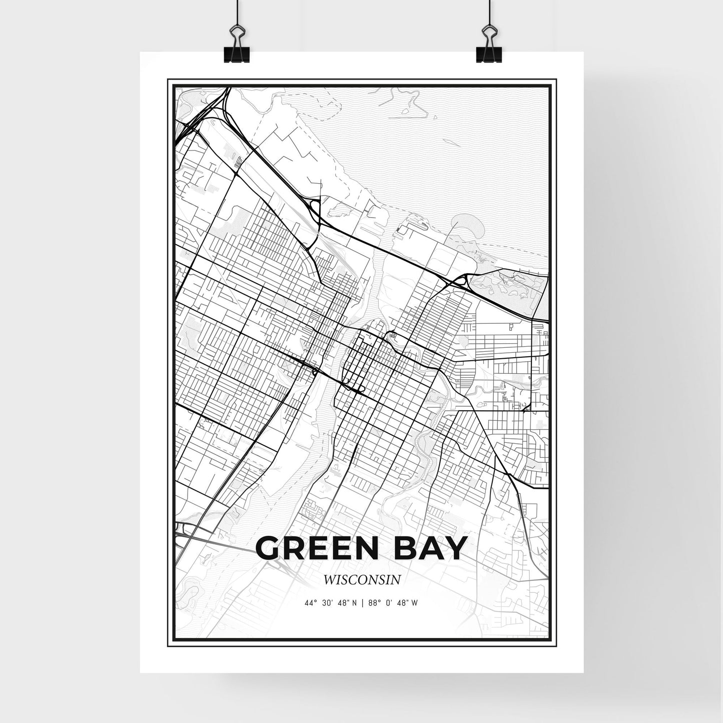 Green Bay Wisconsin - Premium City Map Poster