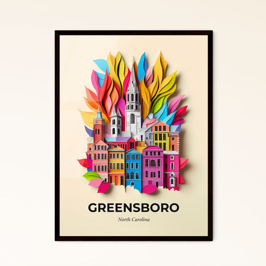 Vivid Greensboro, North Carolina - a city with a church and a fire in the background