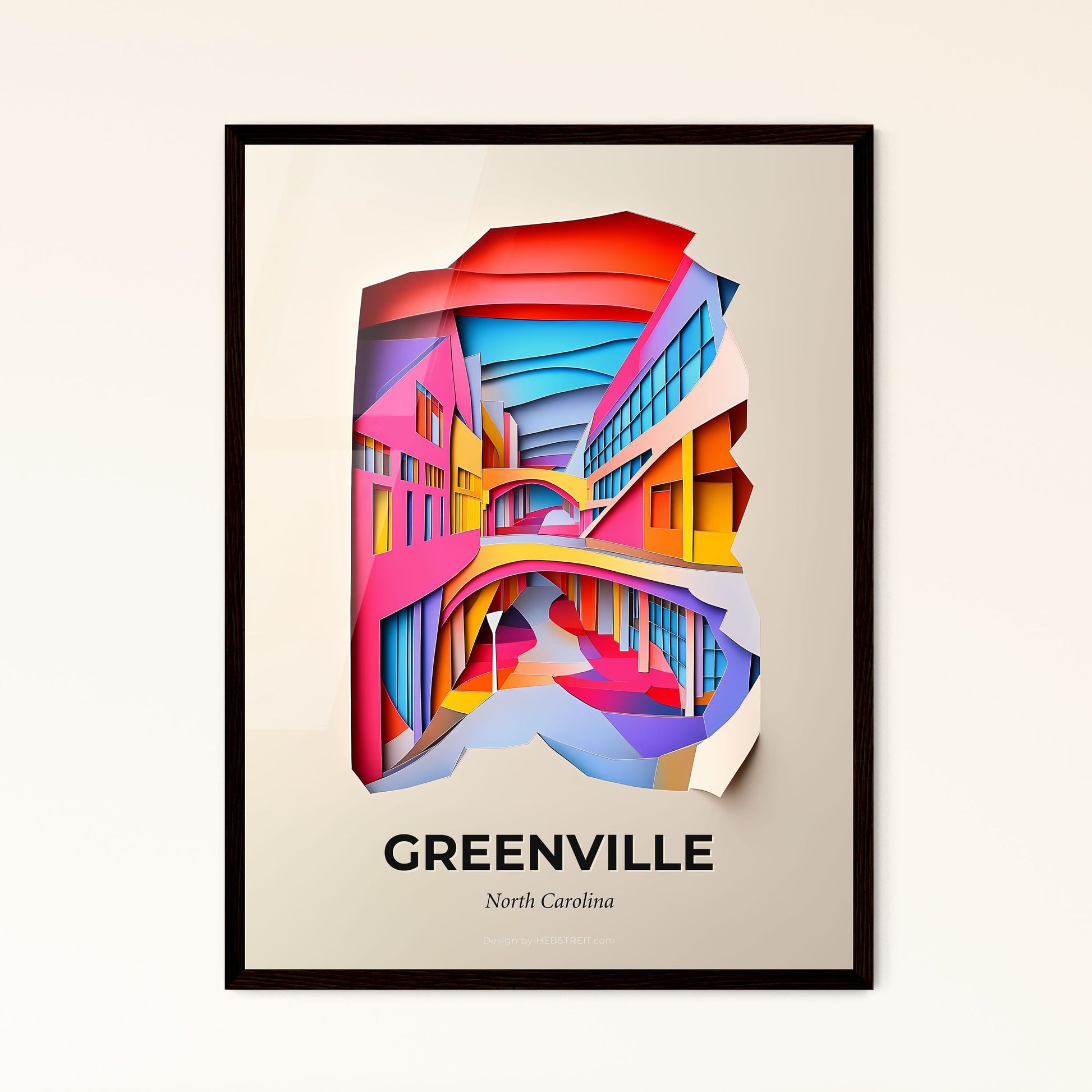 Vivid Greenville, North Carolina - a colorful city with a bridge and a building