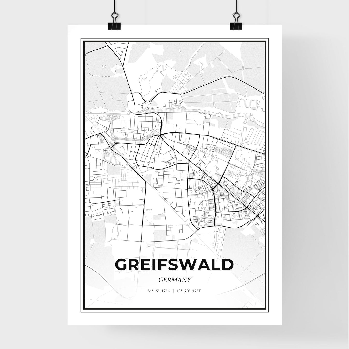 Greifswald Germany - Premium City Map Poster