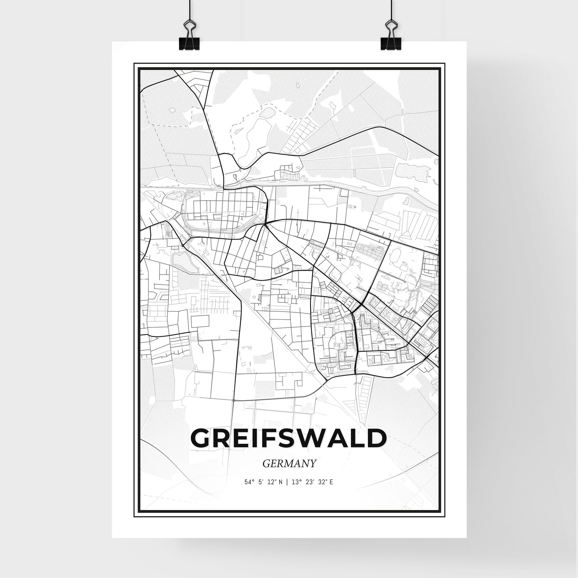 Greifswald Germany - Premium City Map Poster