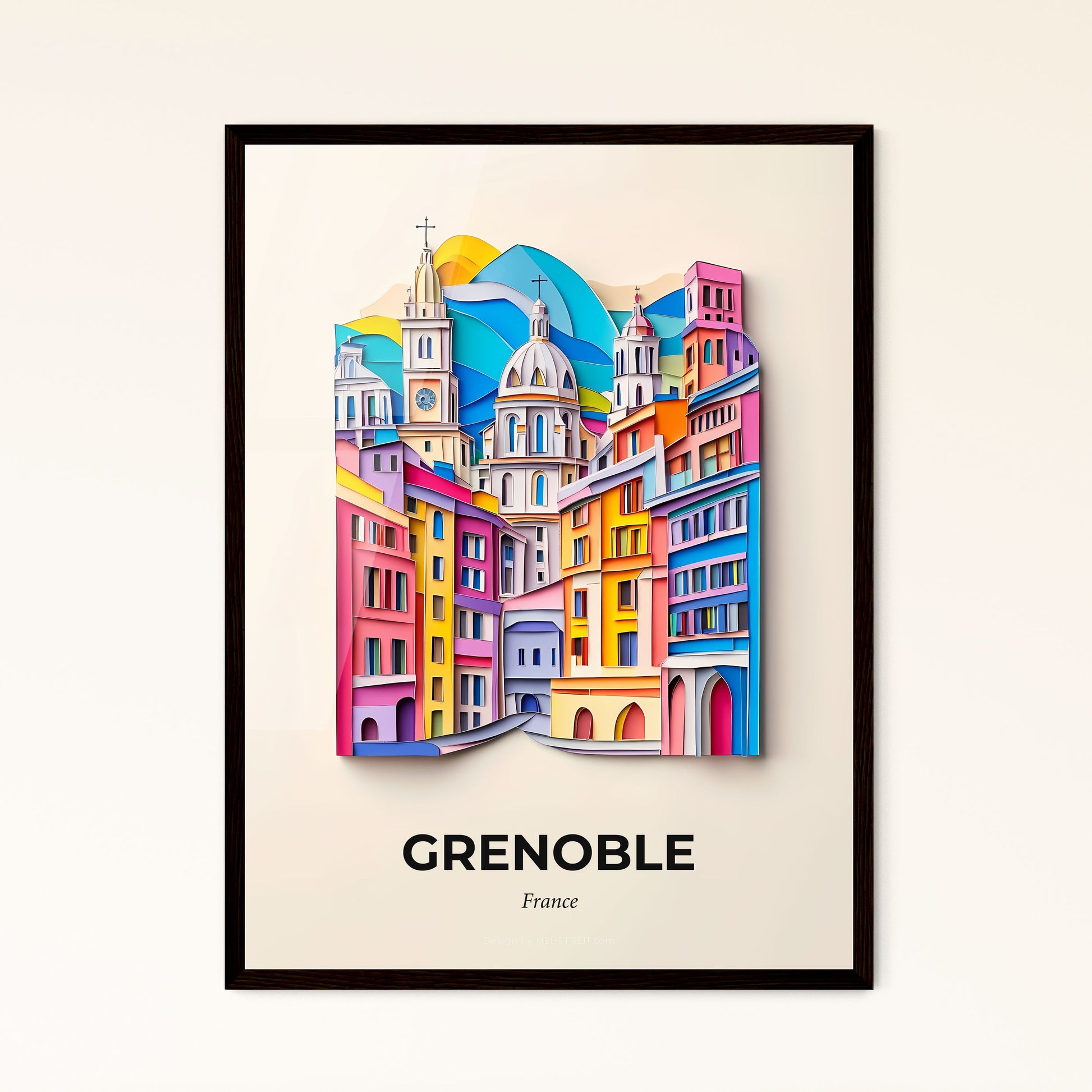 Vivid Grenoble, France - a colorful city with a clock tower on the top