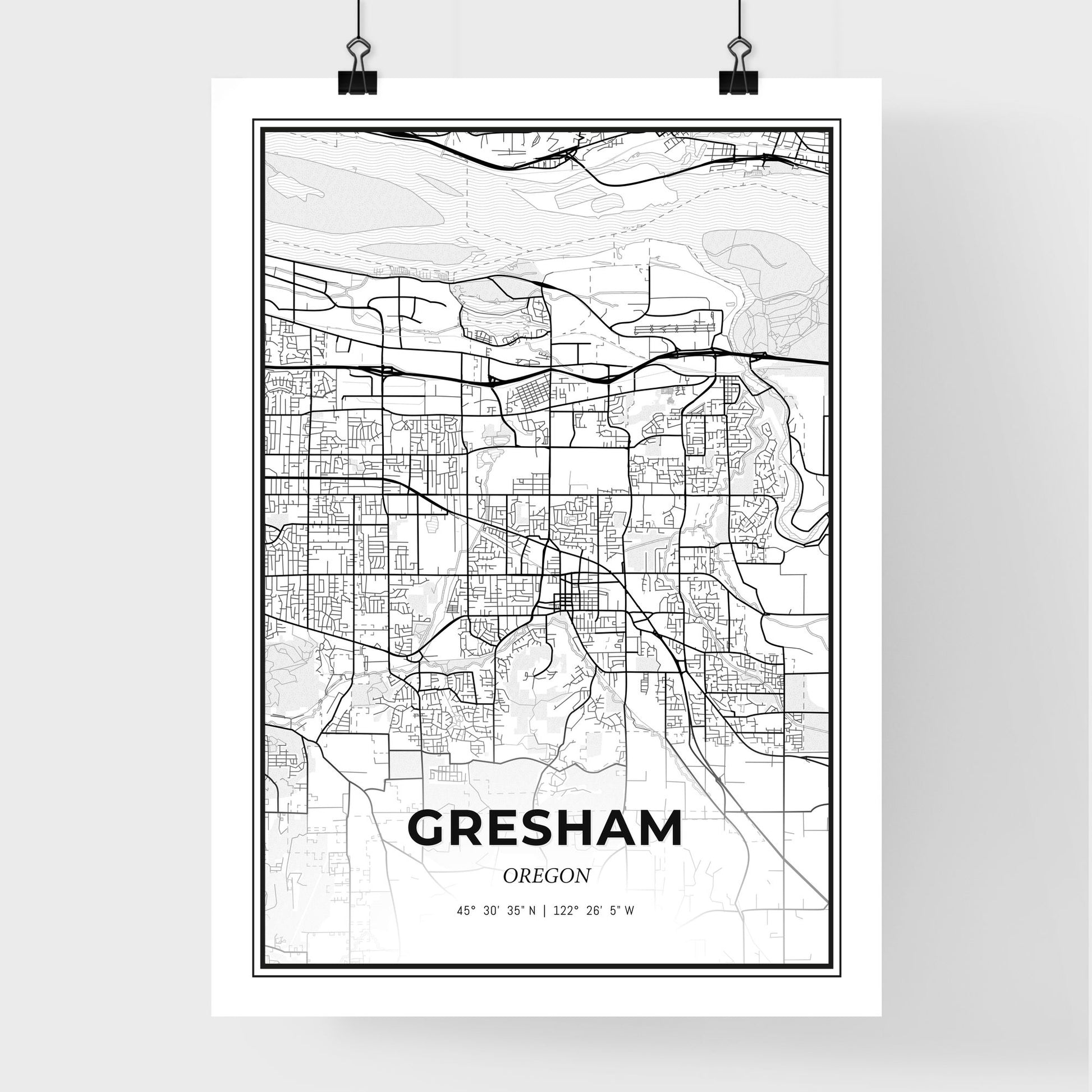 Gresham Oregon - Premium City Map Poster