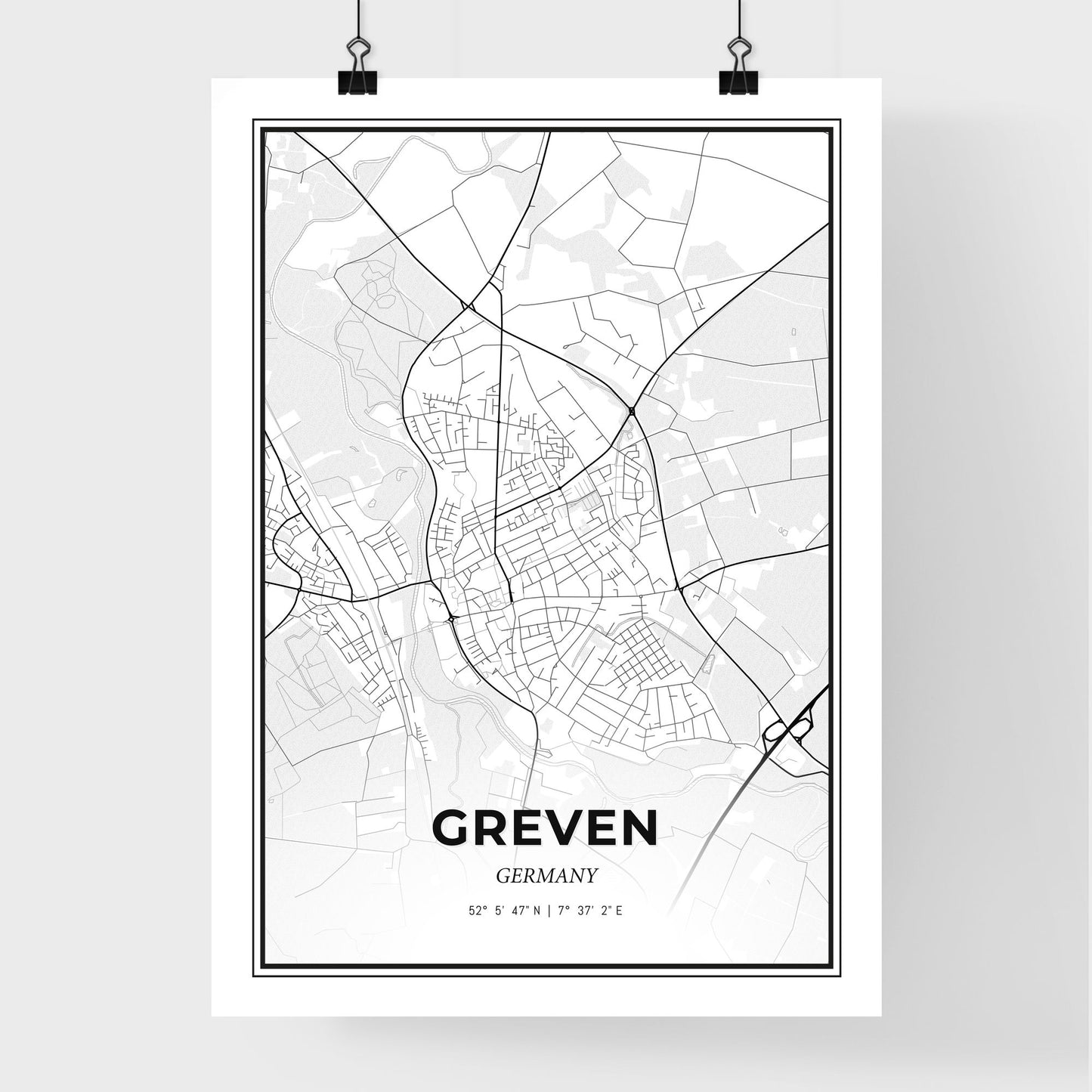 Greven Germany - Premium City Map Poster