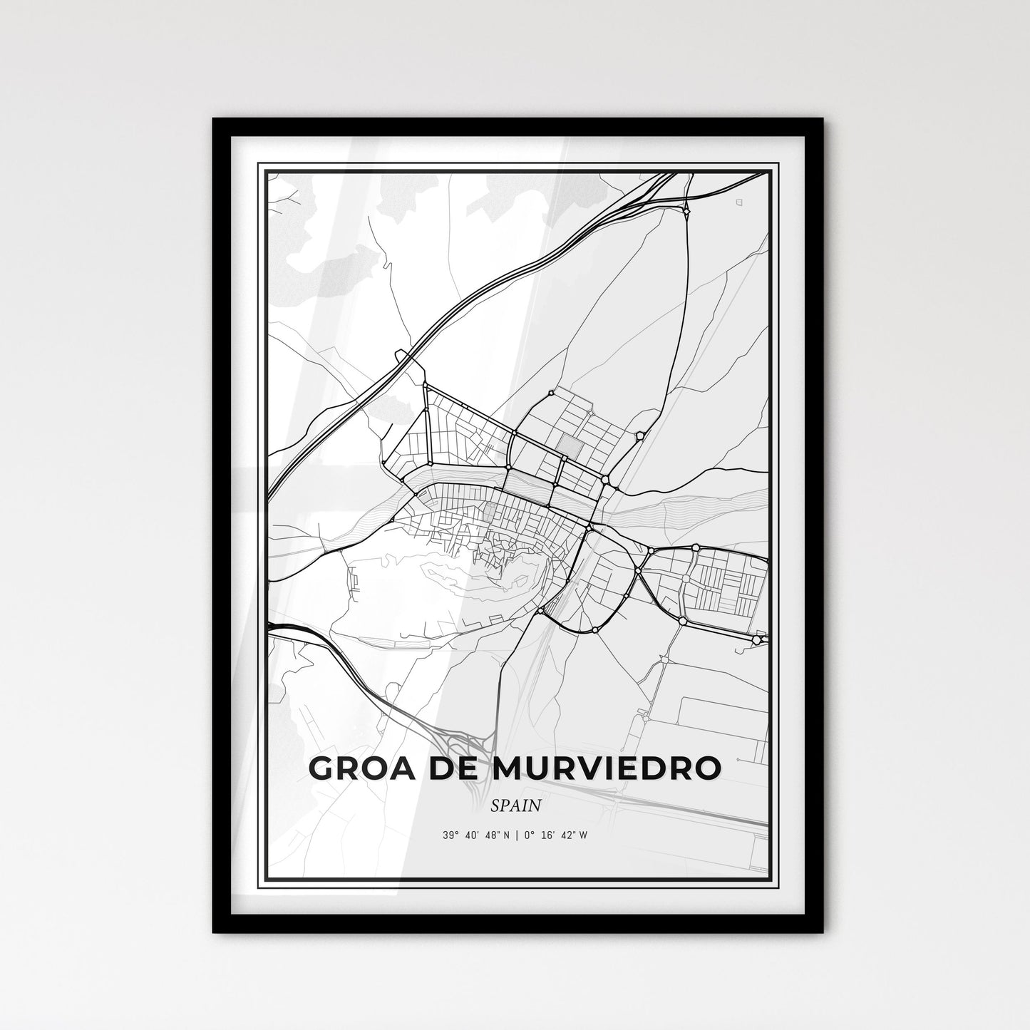 Groa de Murviedro Spain - Scandinavian Style City Map for Modern Home Decor