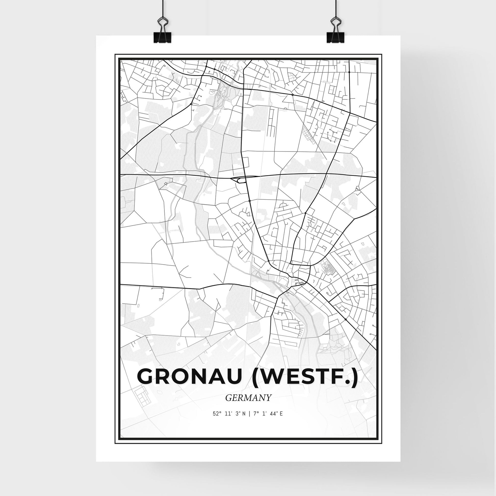 Gronau (Westf.) Germany - Premium City Map Poster