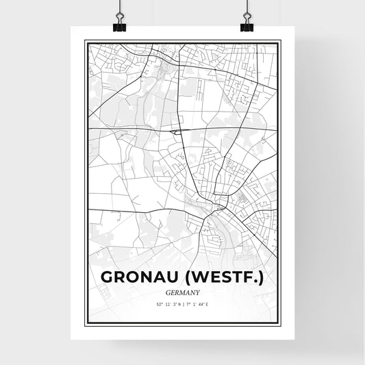 Gronau (Westf.) Germany - Premium City Map Poster