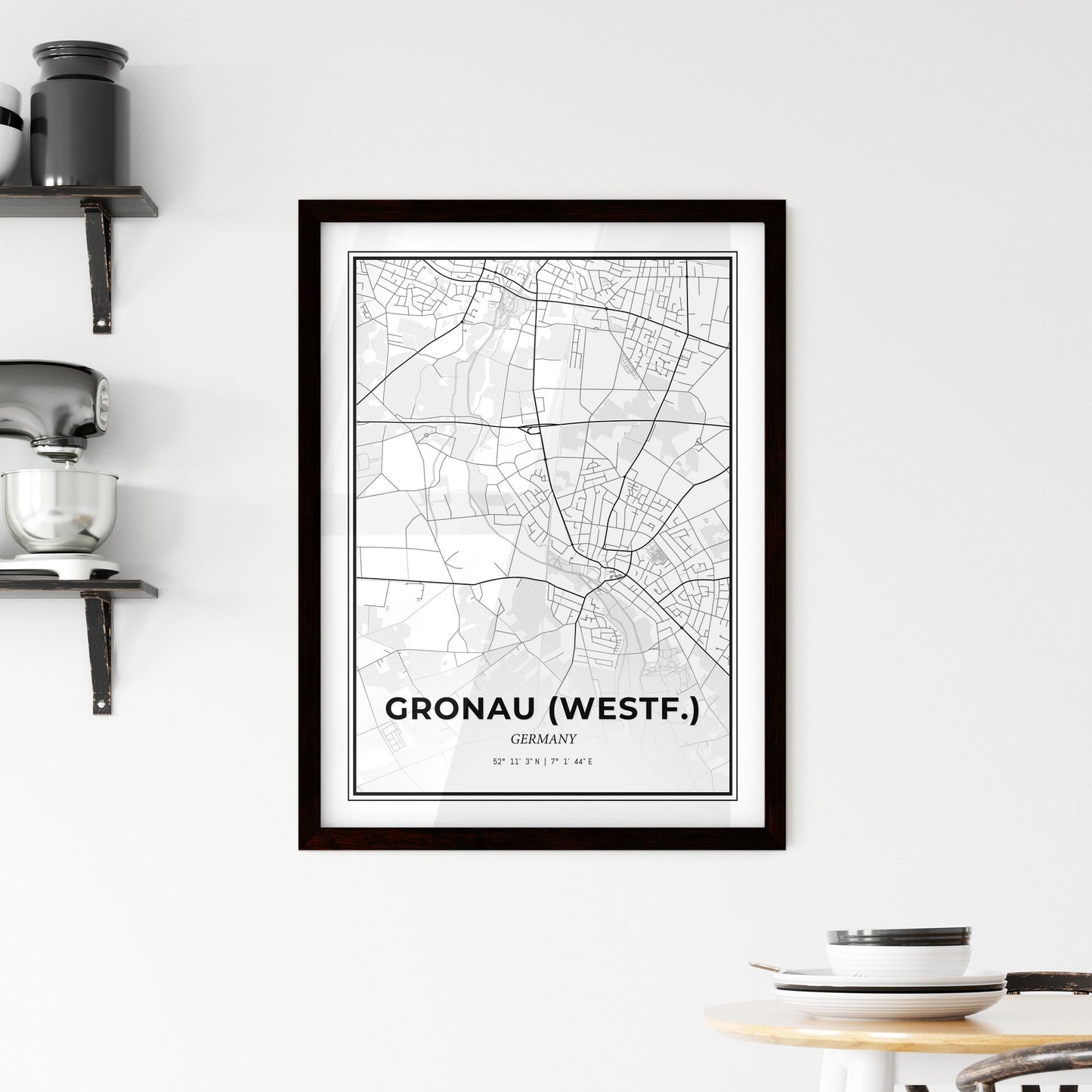 Gronau (Westf.) Germany - Minimal City Map