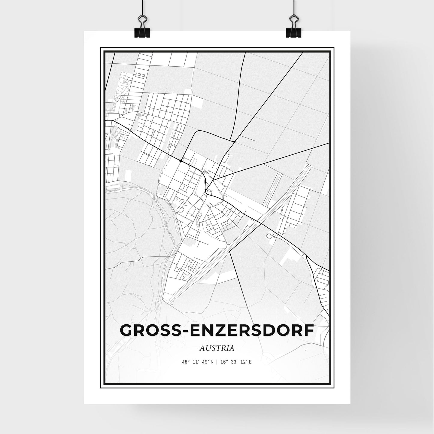 Groß-Enzersdorf Austria - Premium City Map Poster