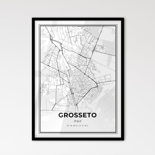 Grosseto Italy - Scandinavian Style City Map for Modern Home Decor