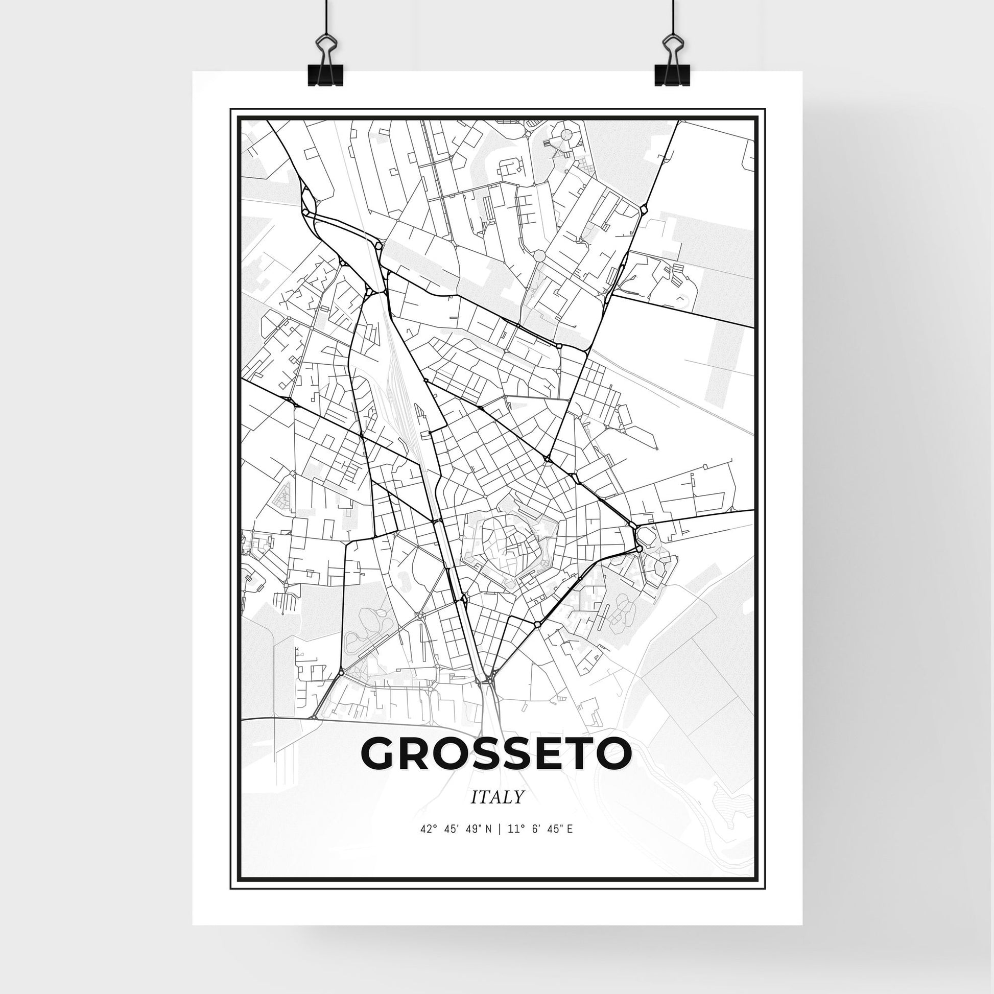 Grosseto Italy - Premium City Map Poster