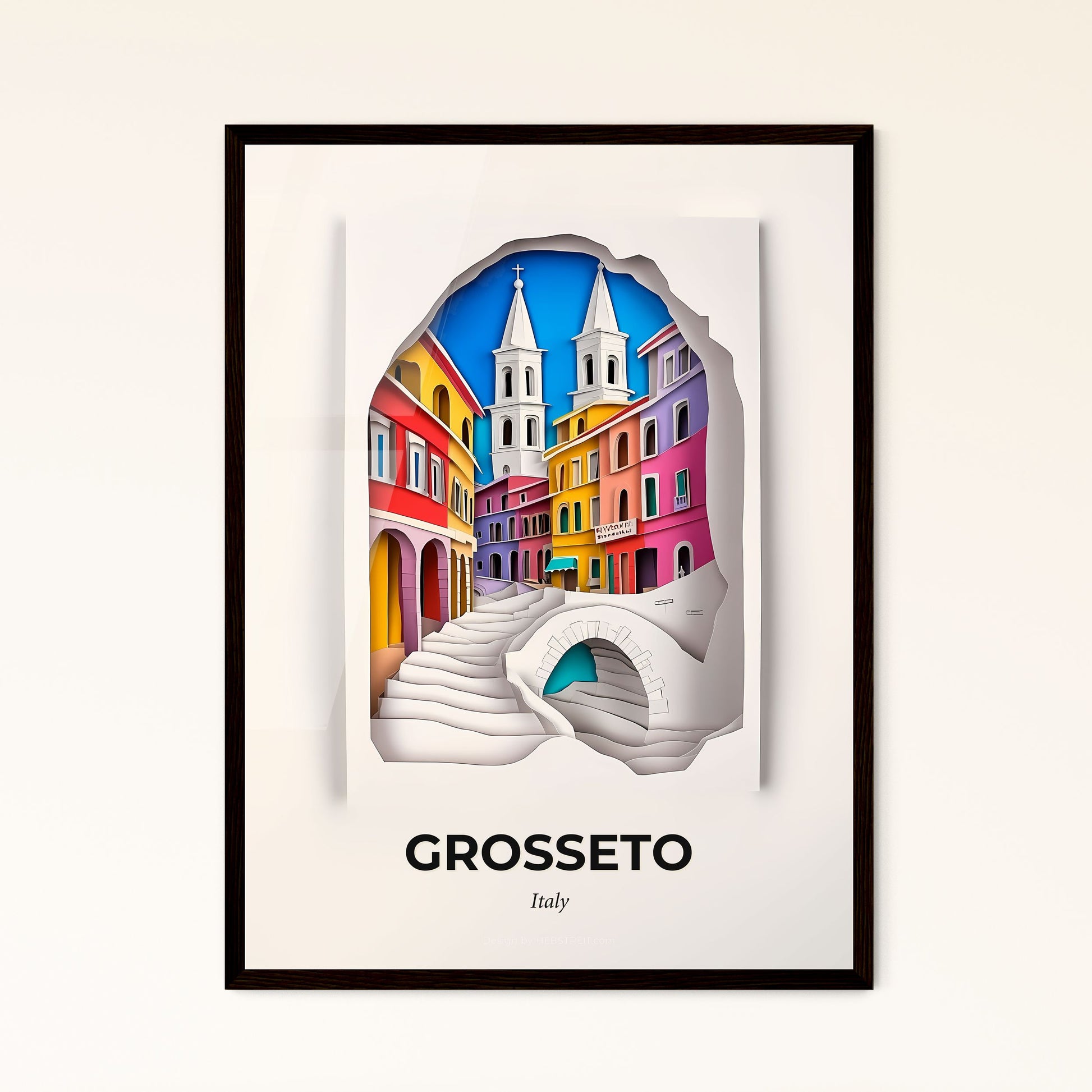 Vivid Grosseto, Italy - a colorful city with a bridge