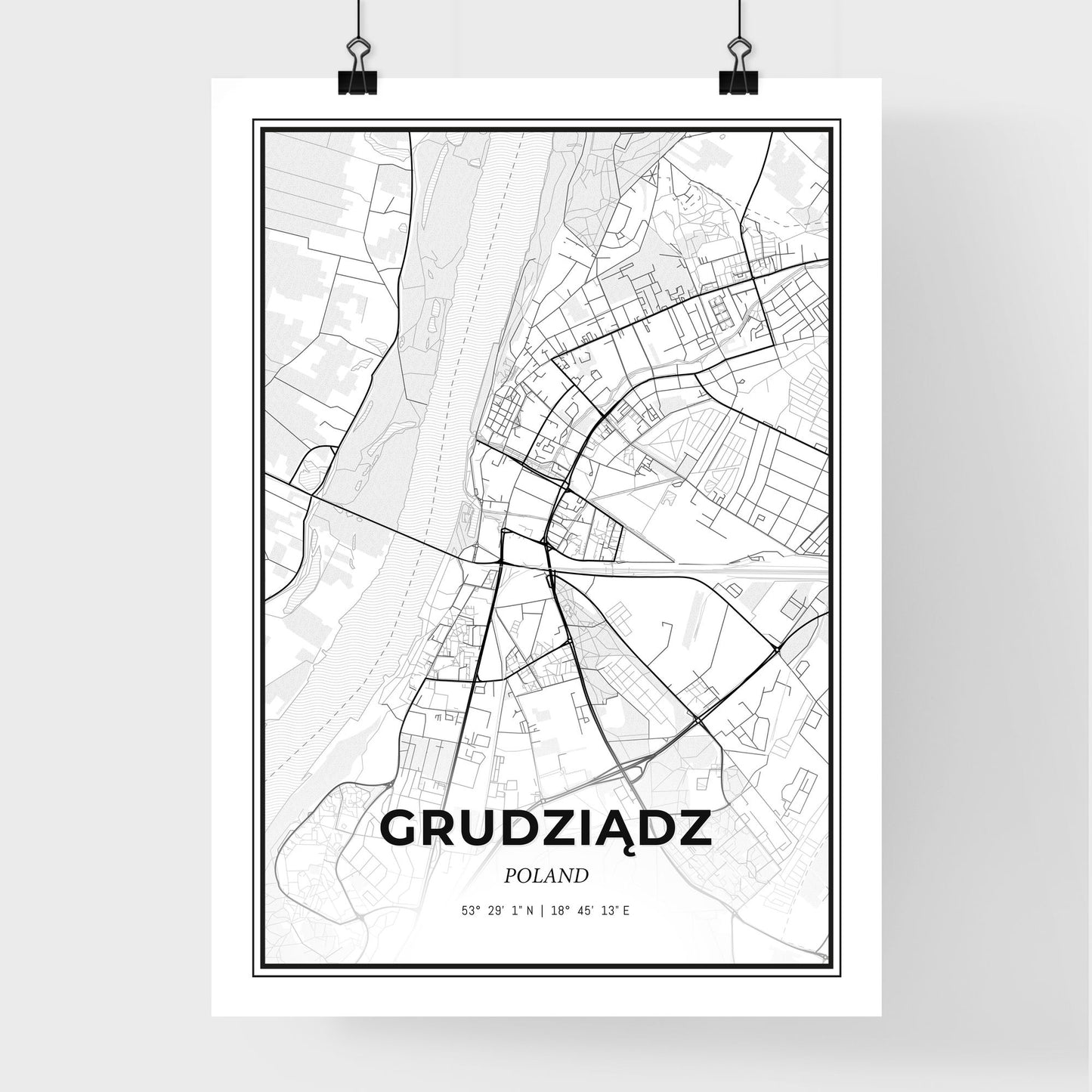 Grudziądz Poland - Premium City Map Poster