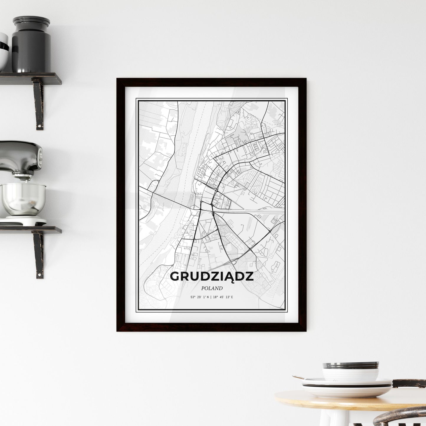 Grudziądz Poland - Minimal City Map