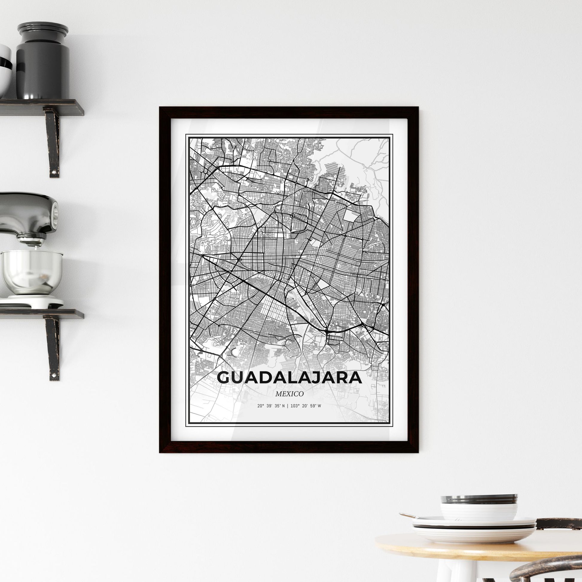 Guadalajara Mexico - Minimal City Map