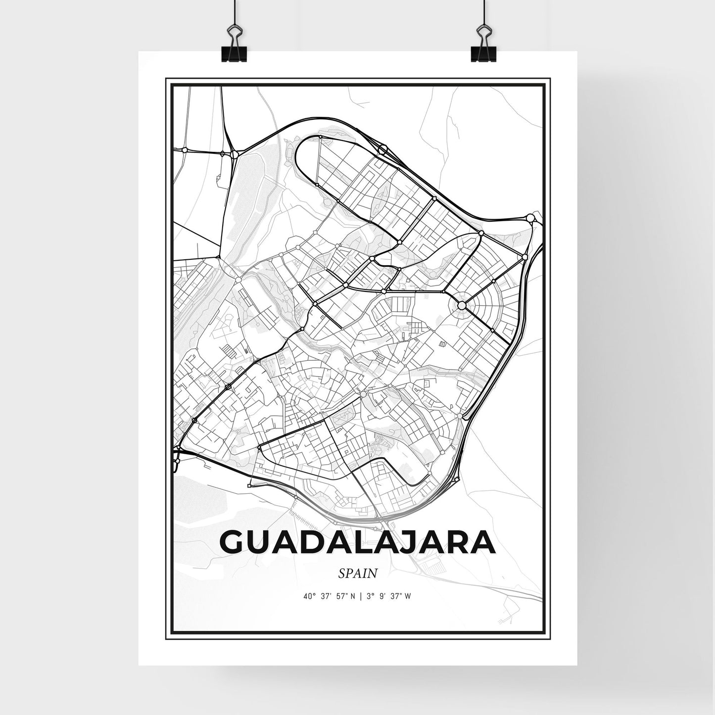 Guadalajara Spain - Premium City Map Poster