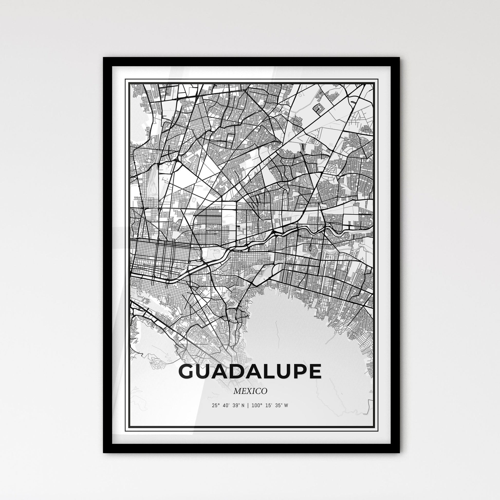 Guadalupe Mexico - Scandinavian Style City Map for Modern Home Decor