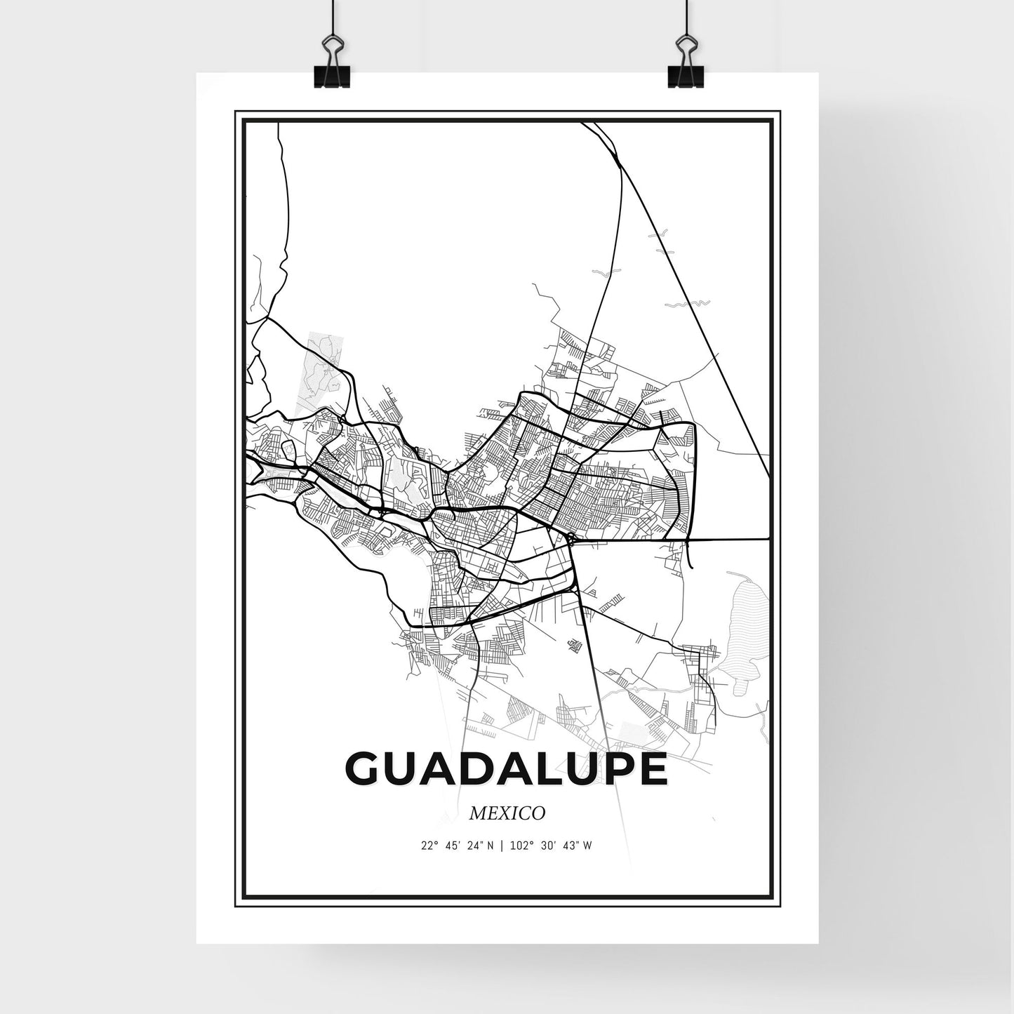 Guadalupe Mexico - Premium City Map Poster