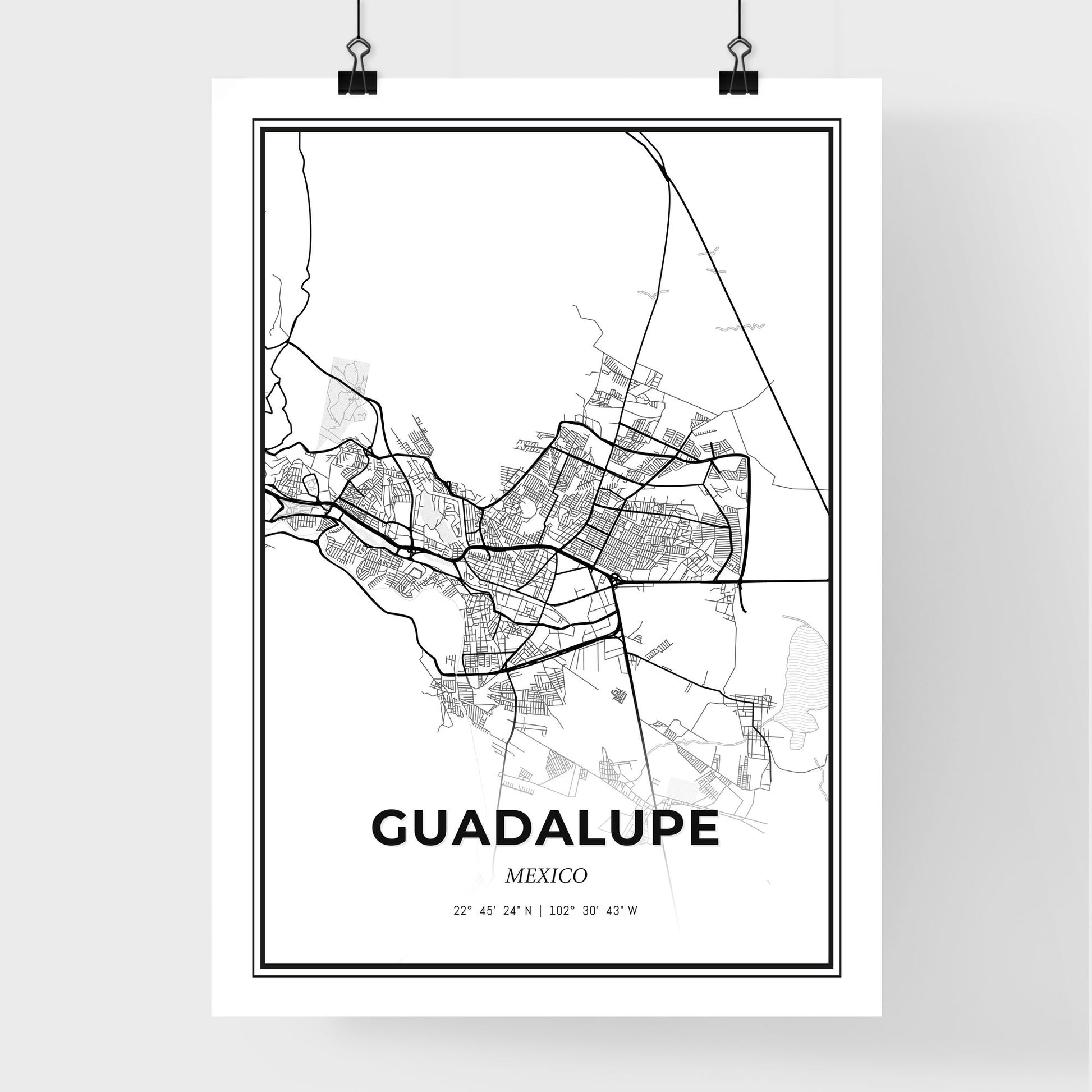 Guadalupe Mexico - Premium City Map Poster