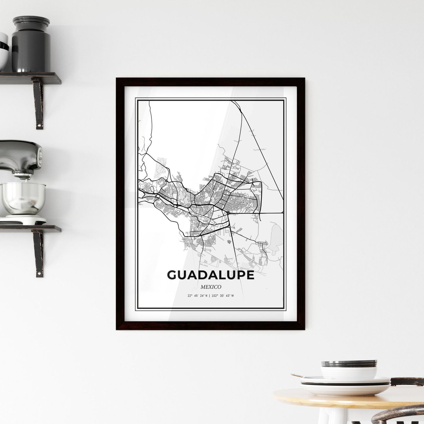 Guadalupe Mexico - Minimal City Map