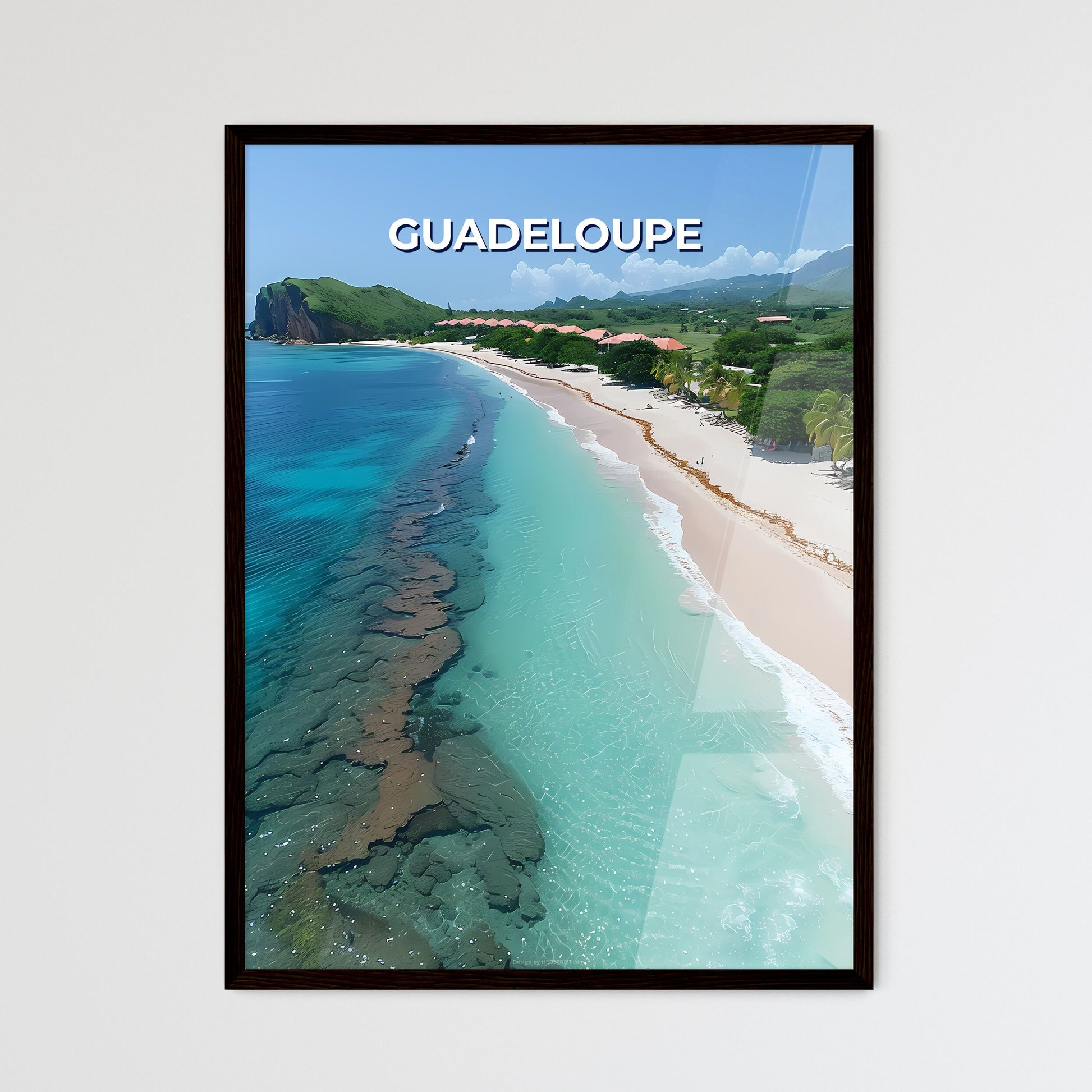 Vibrant Guadeloupean Beach Art - Framed Art Print