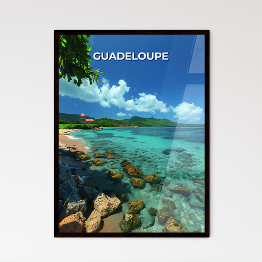 Vibrant Art Depiction of Guadeloupe Beach - Framed Art Print