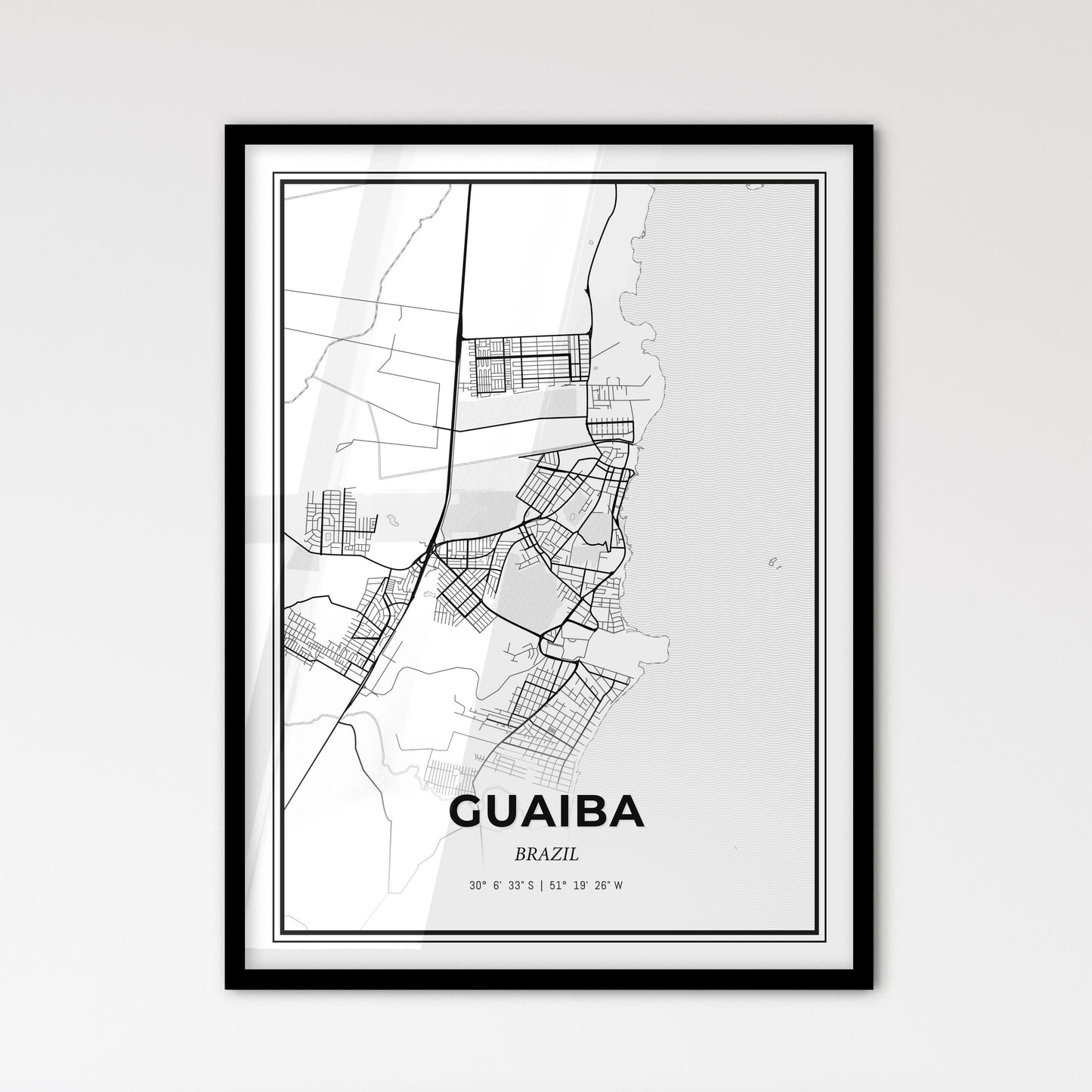 Guaiba Brazil - Scandinavian Style City Map for Modern Home Decor