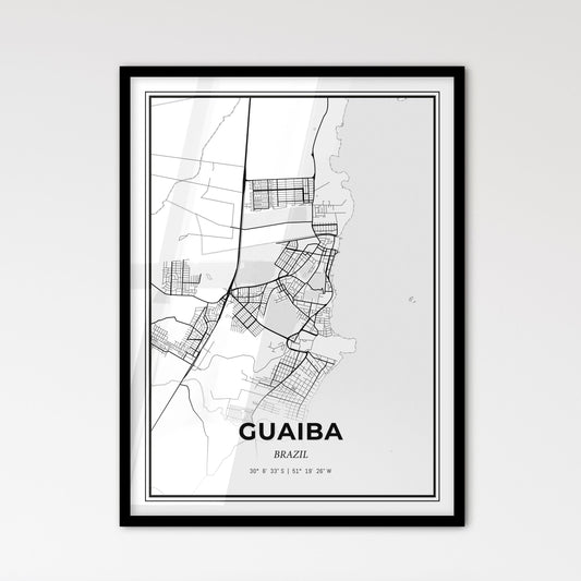 Guaiba Brazil - Scandinavian Style City Map for Modern Home Decor