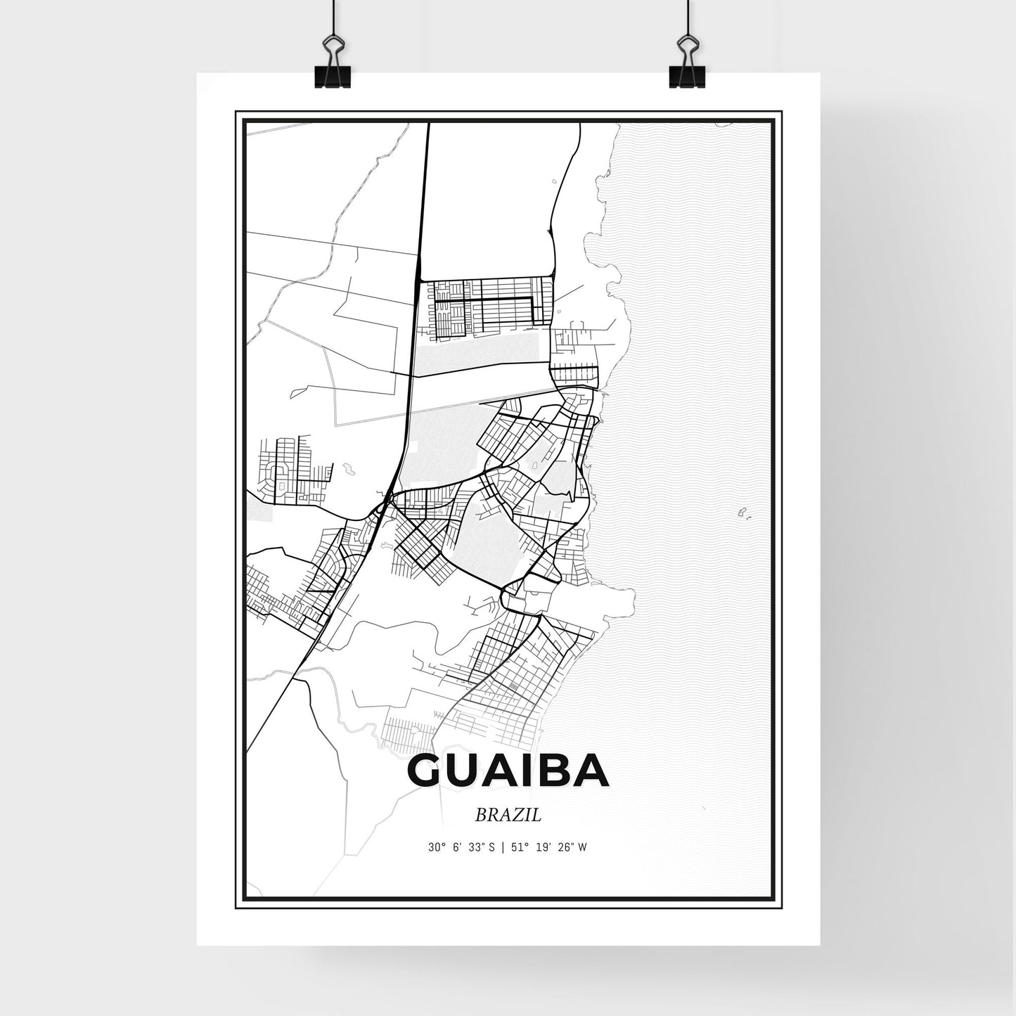 Guaiba Brazil - Premium City Map Poster