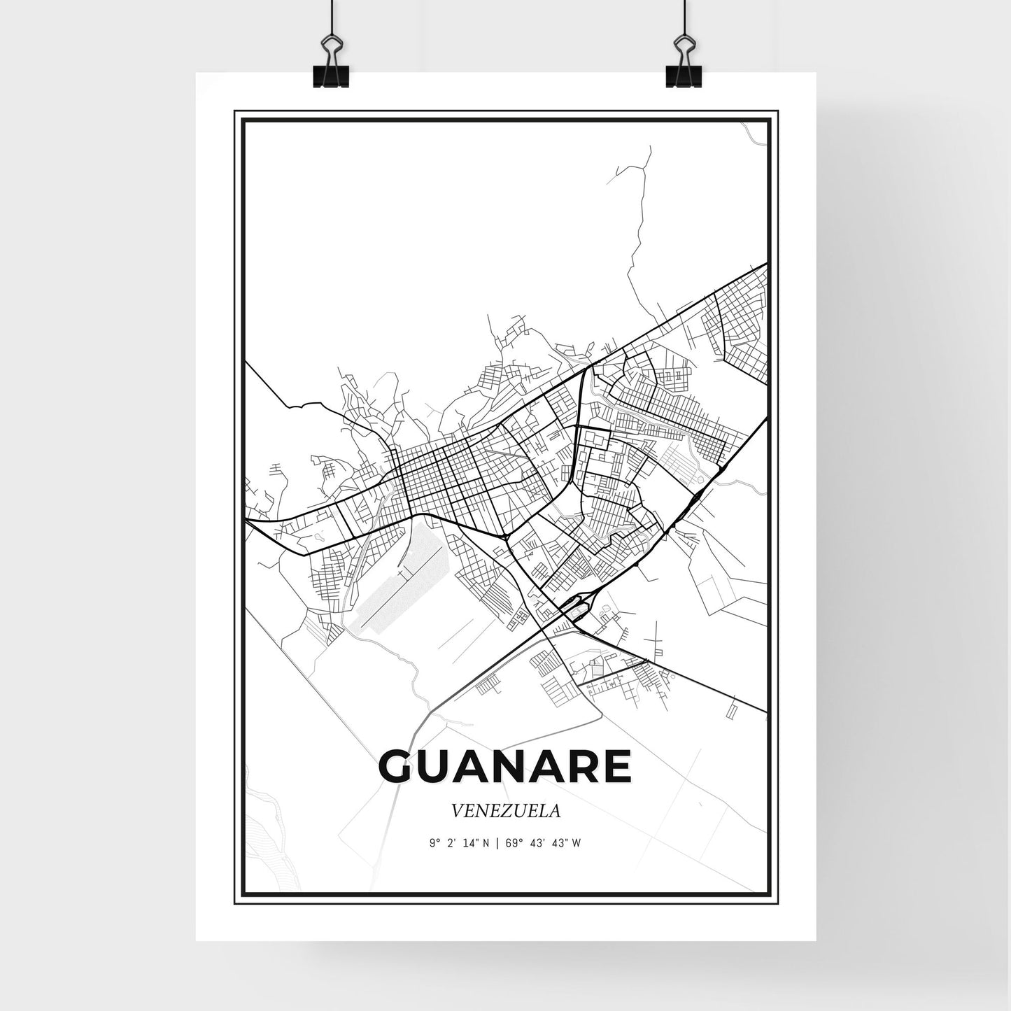 Guanare Venezuela - Premium City Map Poster