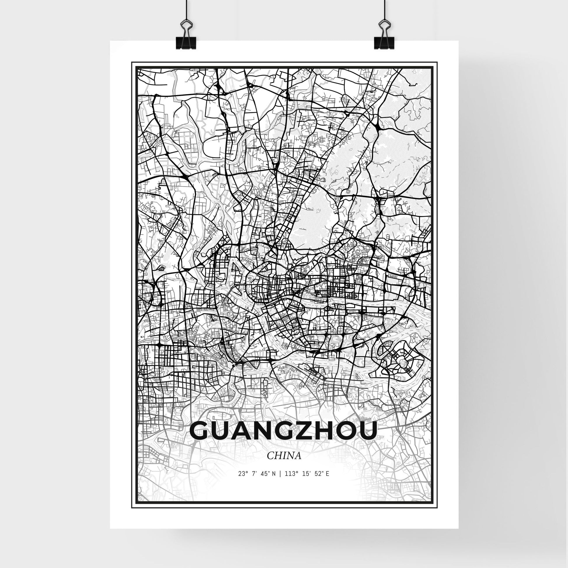 Guangzhou China - Premium City Map Poster