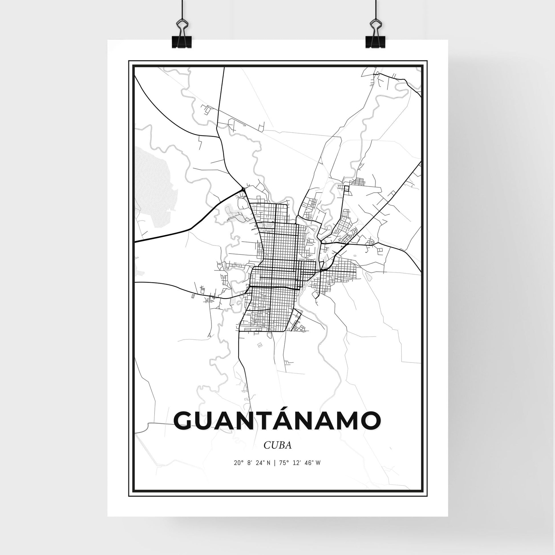 Guantánamo Cuba - Premium City Map Poster