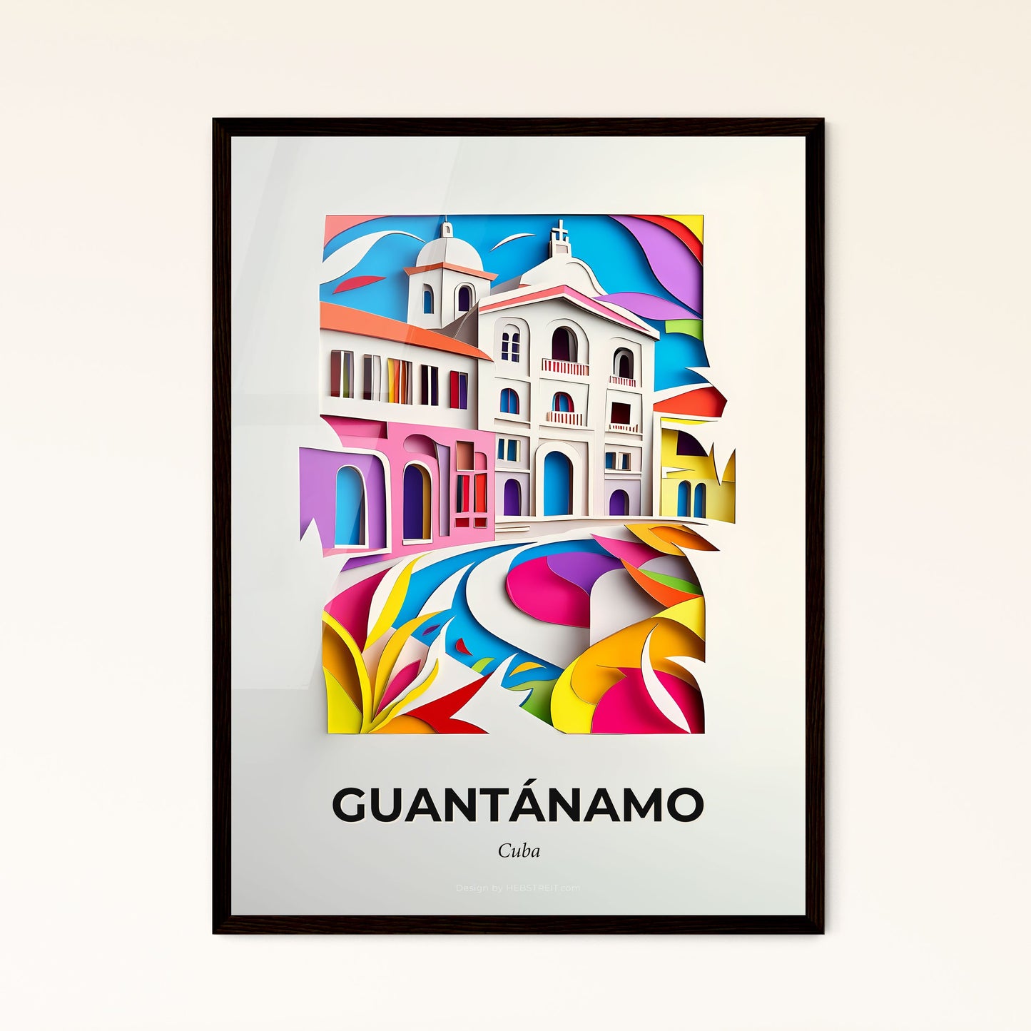 Vivid Guantánamo, Cuba - a colorful picture of a building with a rainbow swirl