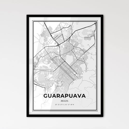 Guarapuava Brazil - Scandinavian Style City Map for Modern Home Decor