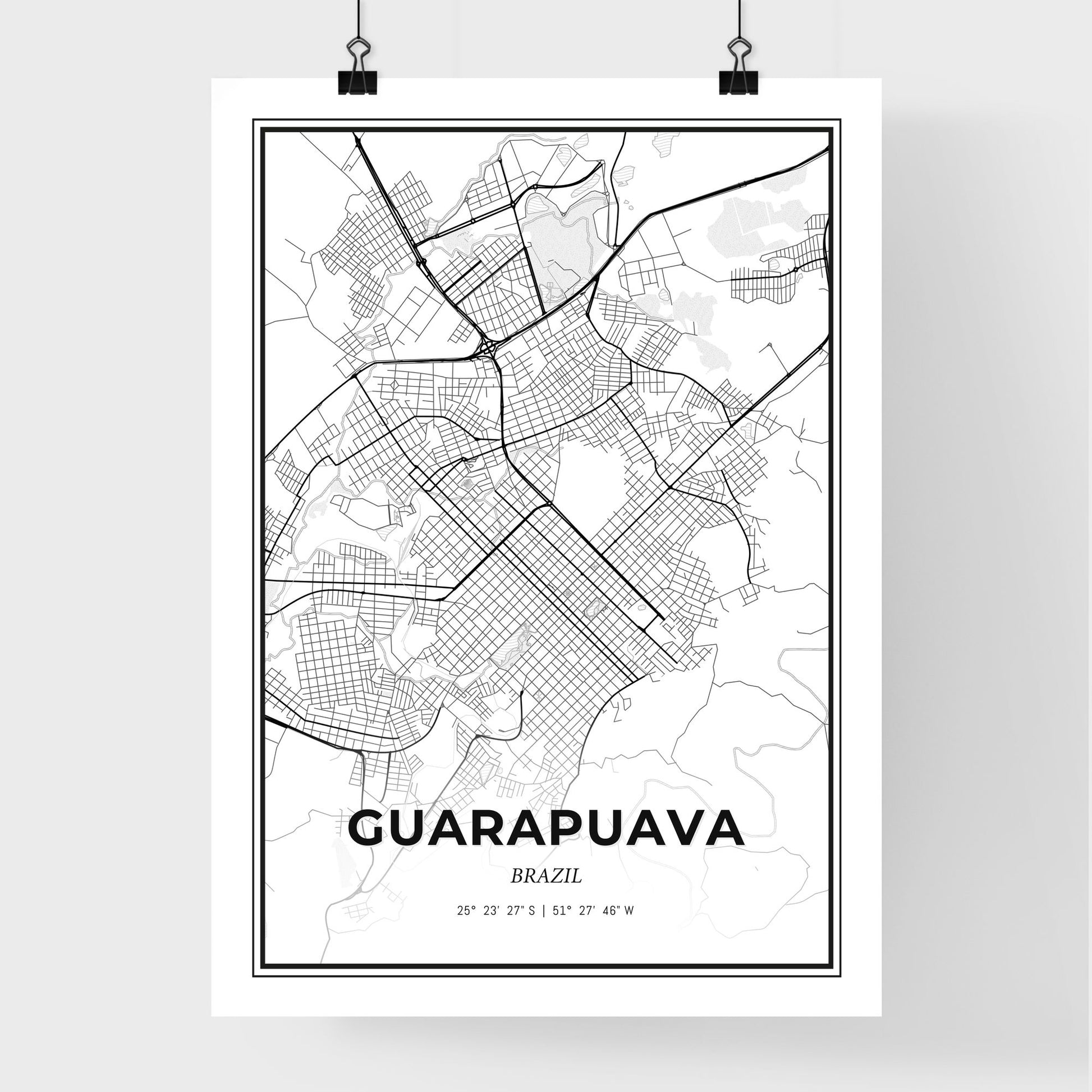 Guarapuava Brazil - Premium City Map Poster