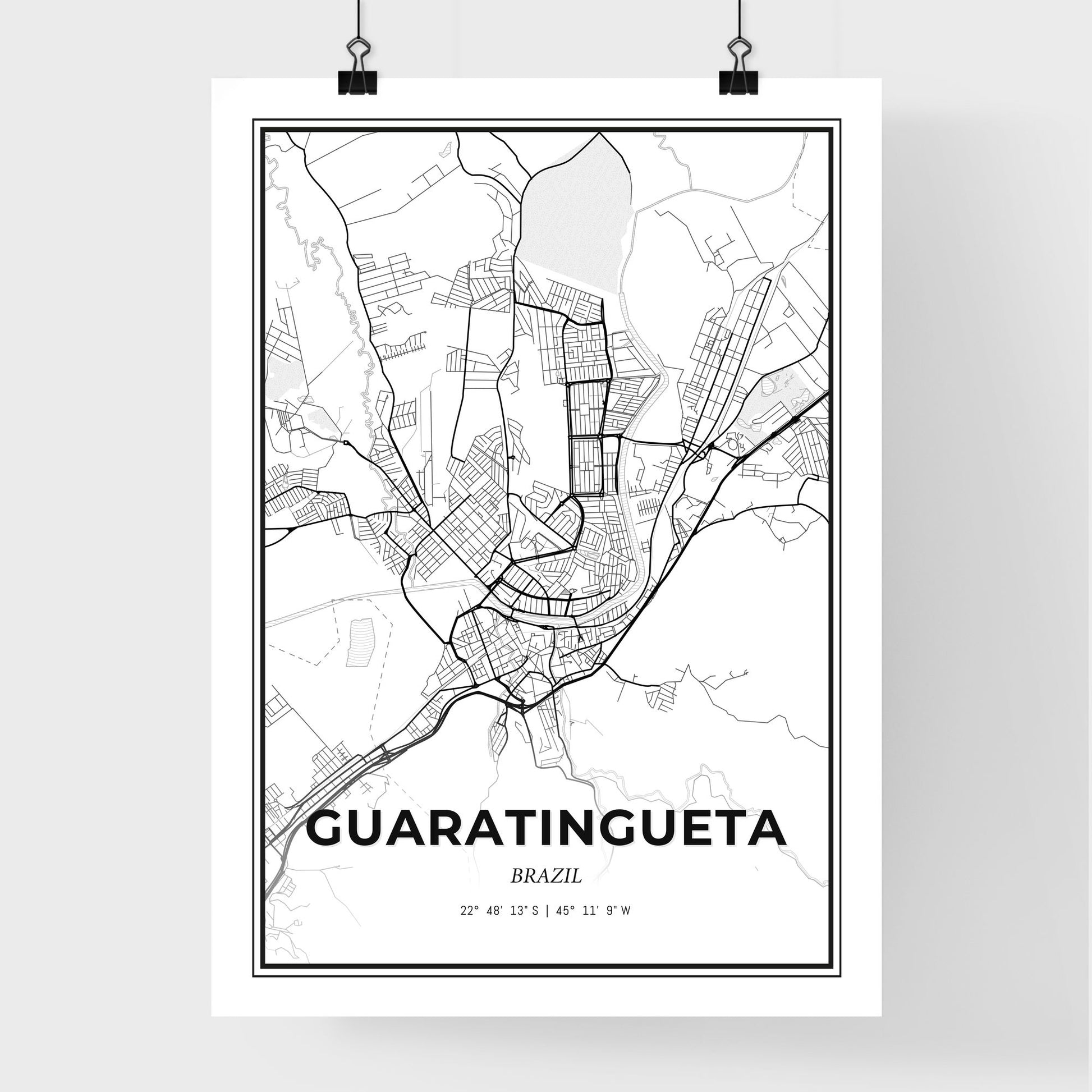 Guaratingueta Brazil - Premium City Map Poster