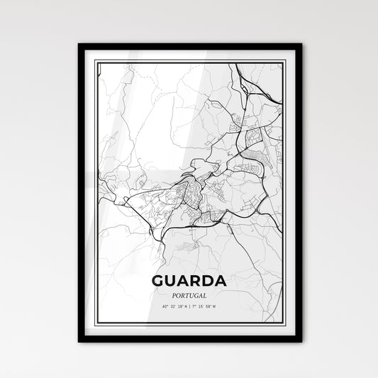 Guarda Portugal - Scandinavian Style City Map for Modern Home Decor