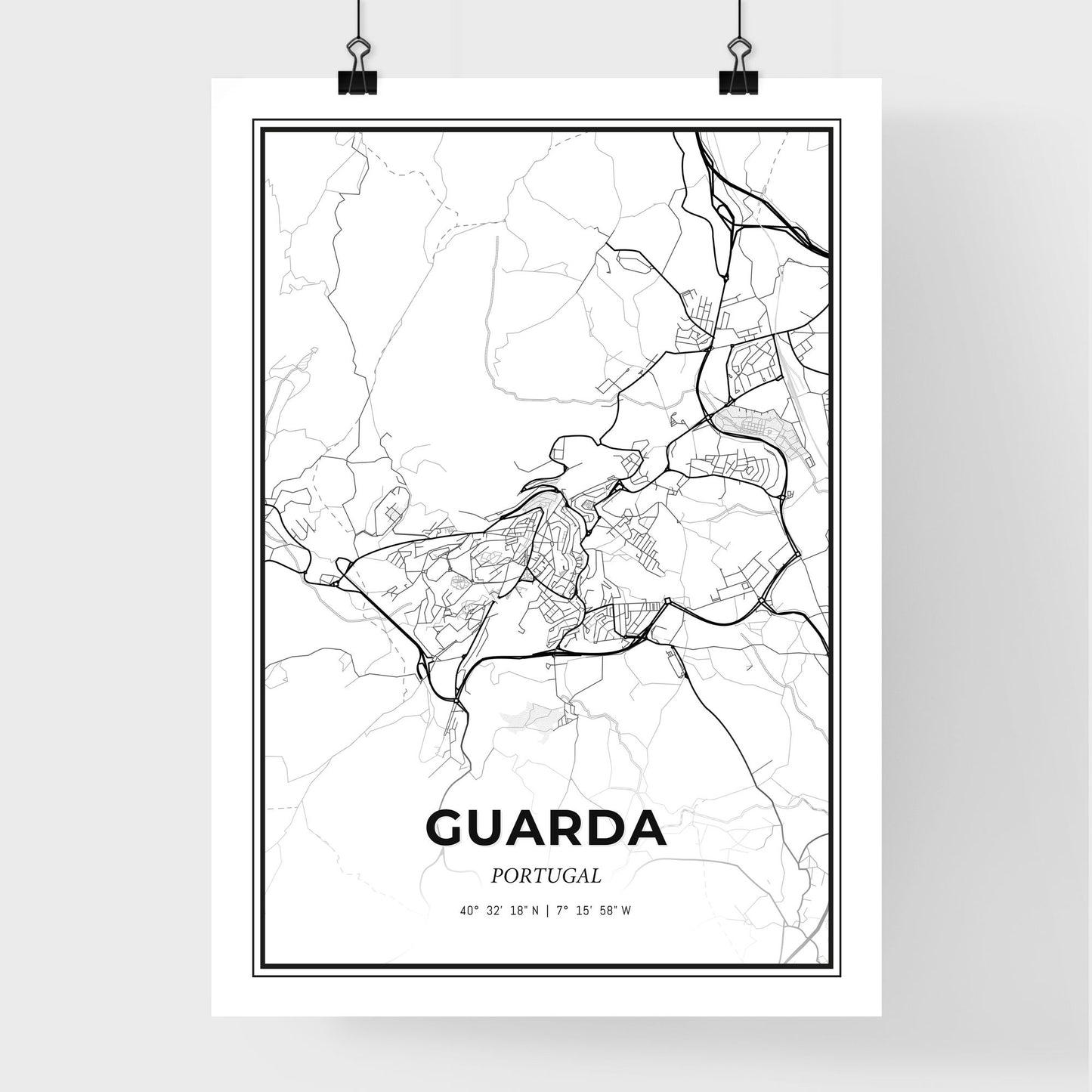 Guarda Portugal - Premium City Map Poster