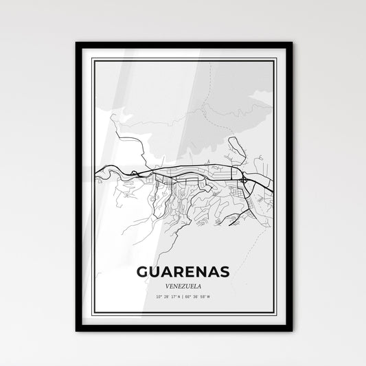 Guarenas Venezuela - Scandinavian Style City Map for Modern Home Decor