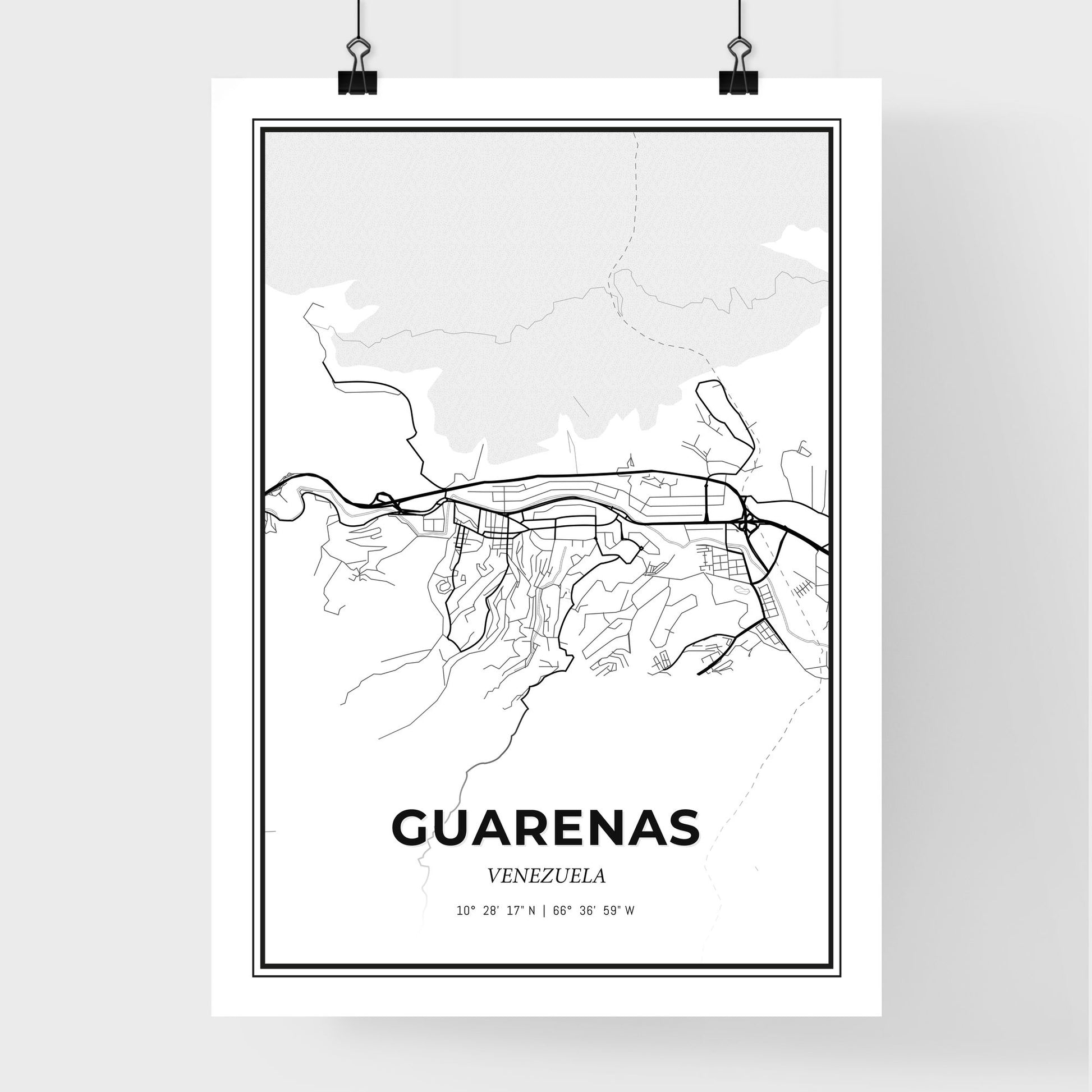 Guarenas Venezuela - Premium City Map Poster