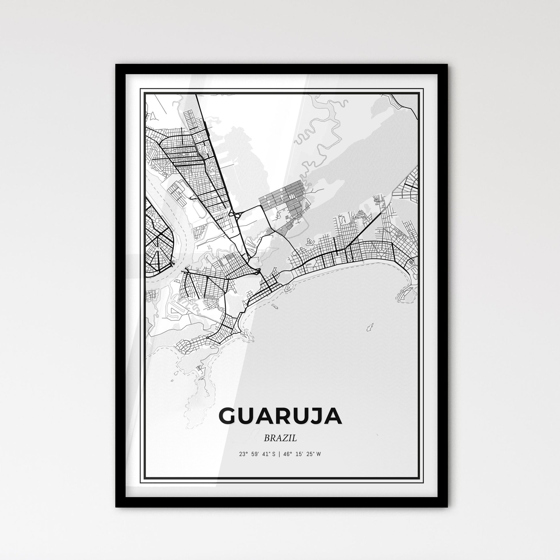 Guaruja Brazil - Scandinavian Style City Map for Modern Home Decor