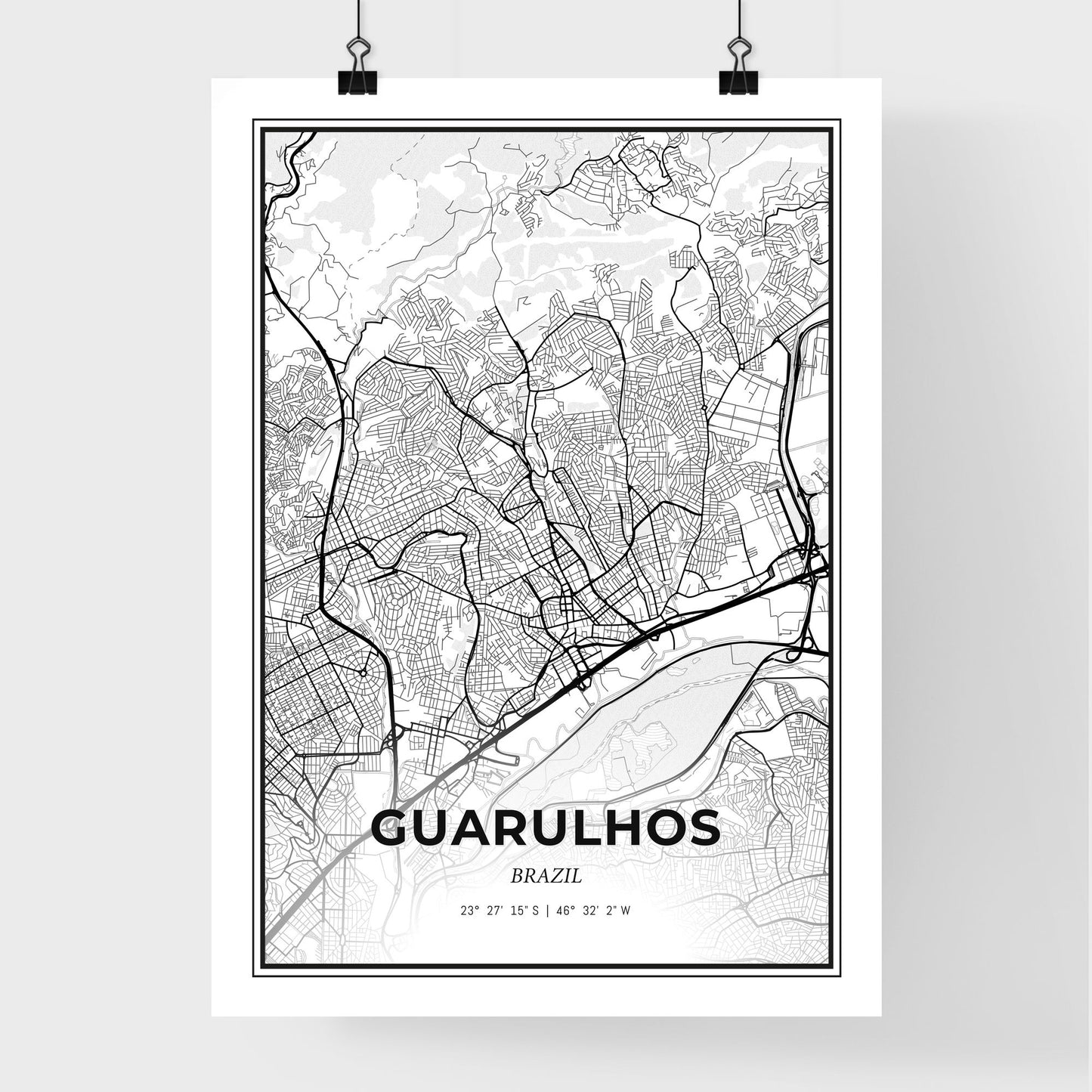 Guarulhos Brazil - Premium City Map Poster