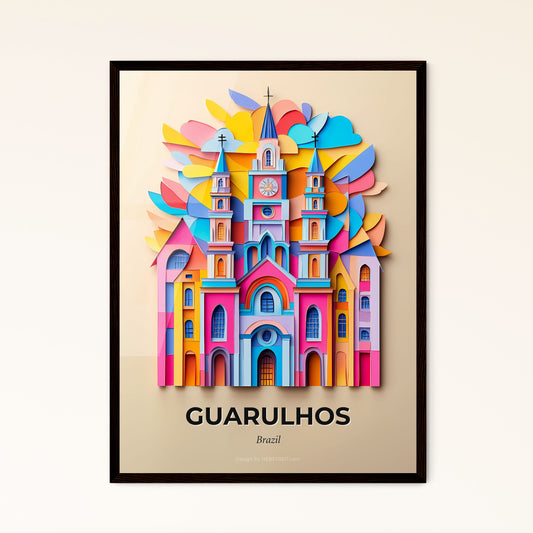 Vivid Guarulhos, Brazil - a colorful church with a clock tower on top