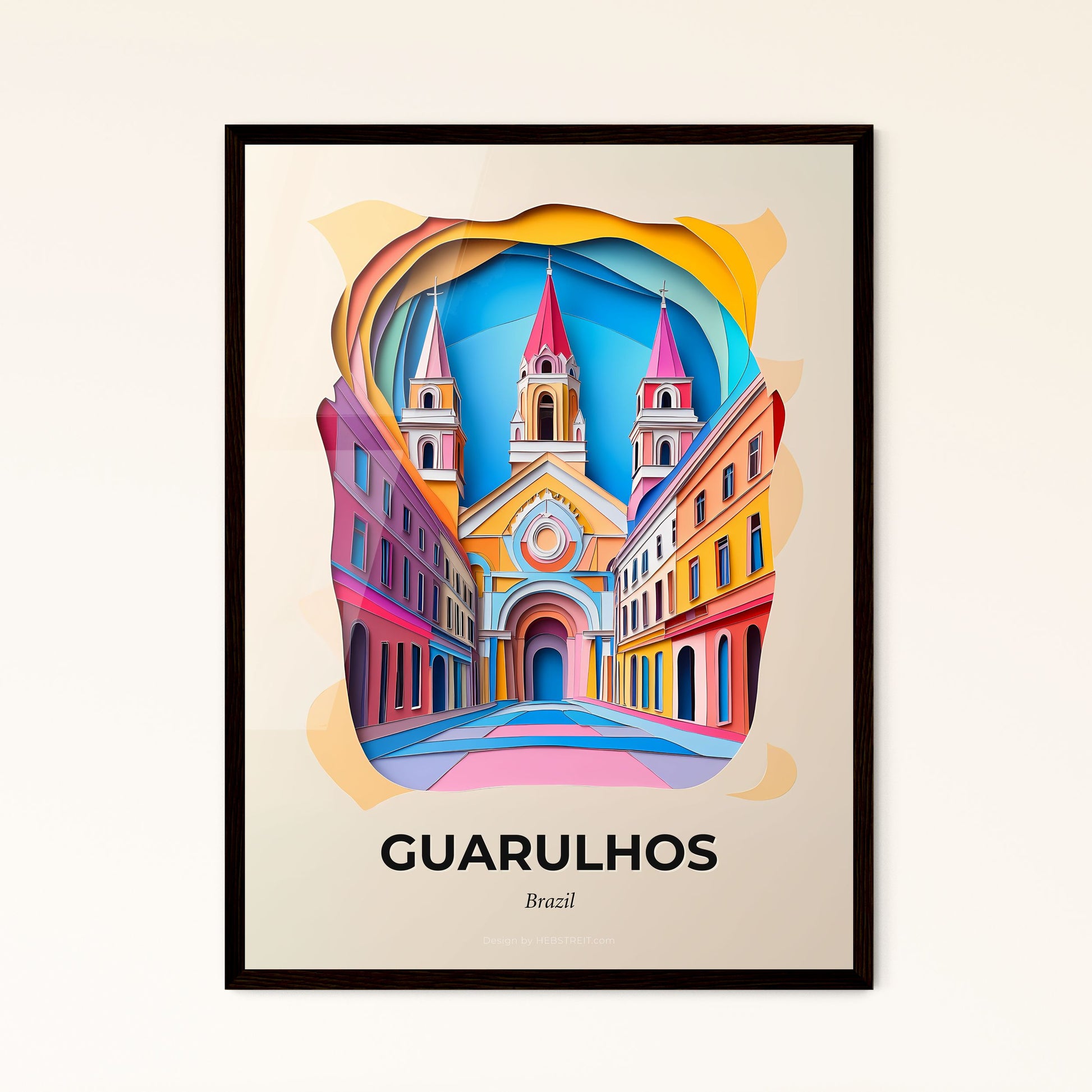 Vivid Guarulhos, Brazil - a colorful city with a church and a clock tower