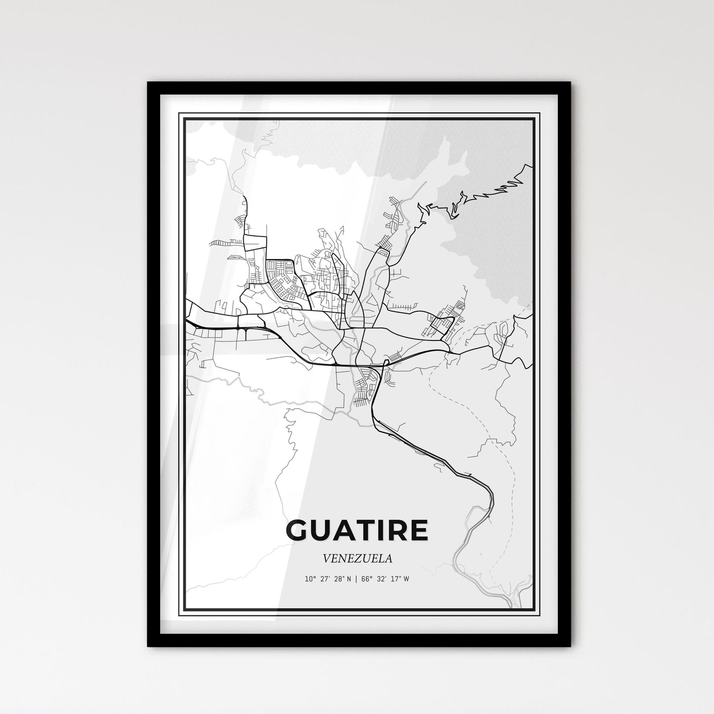 Guatire Venezuela - Scandinavian Style City Map for Modern Home Decor