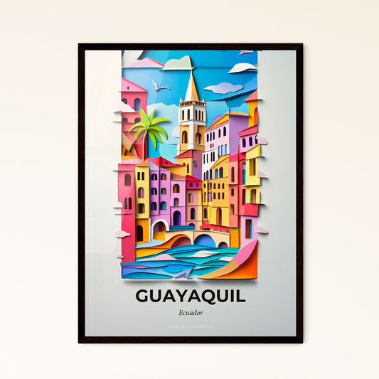 Vivid Guayaquil, Ecuador - a paper cut of a city with a bridge