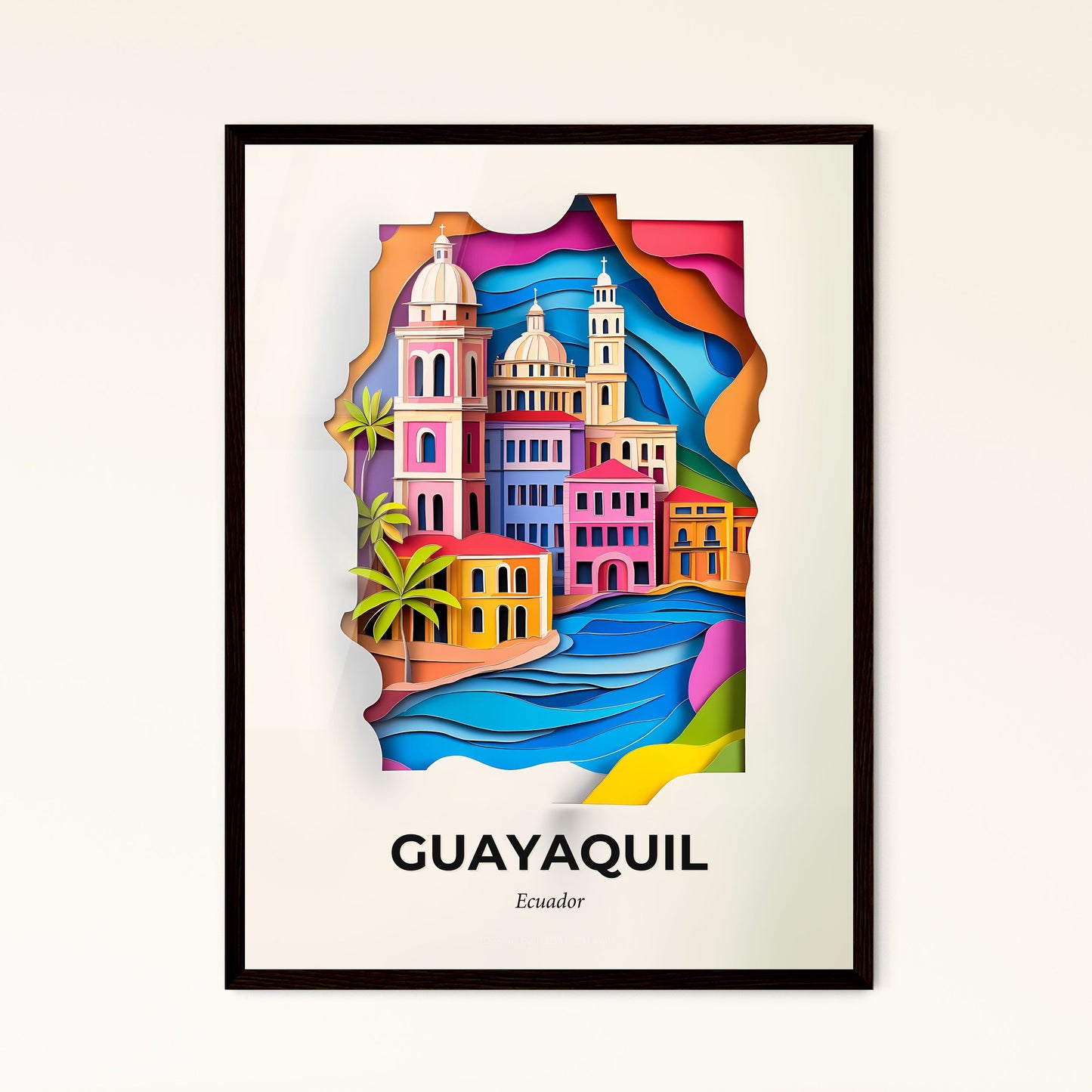 Vivid Guayaquil, Ecuador - a paper cut of a city with a beach