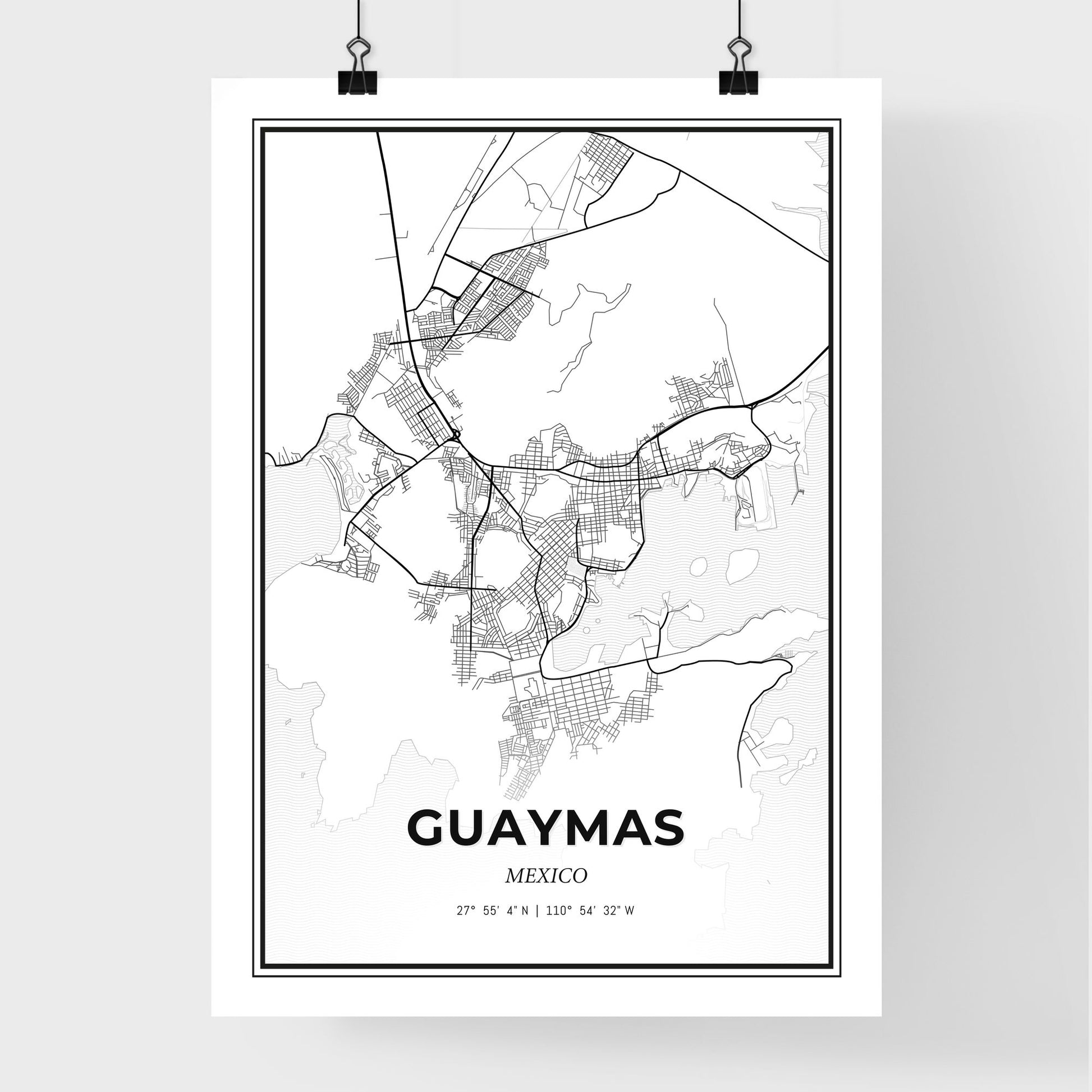 Guaymas Mexico - Premium City Map Poster